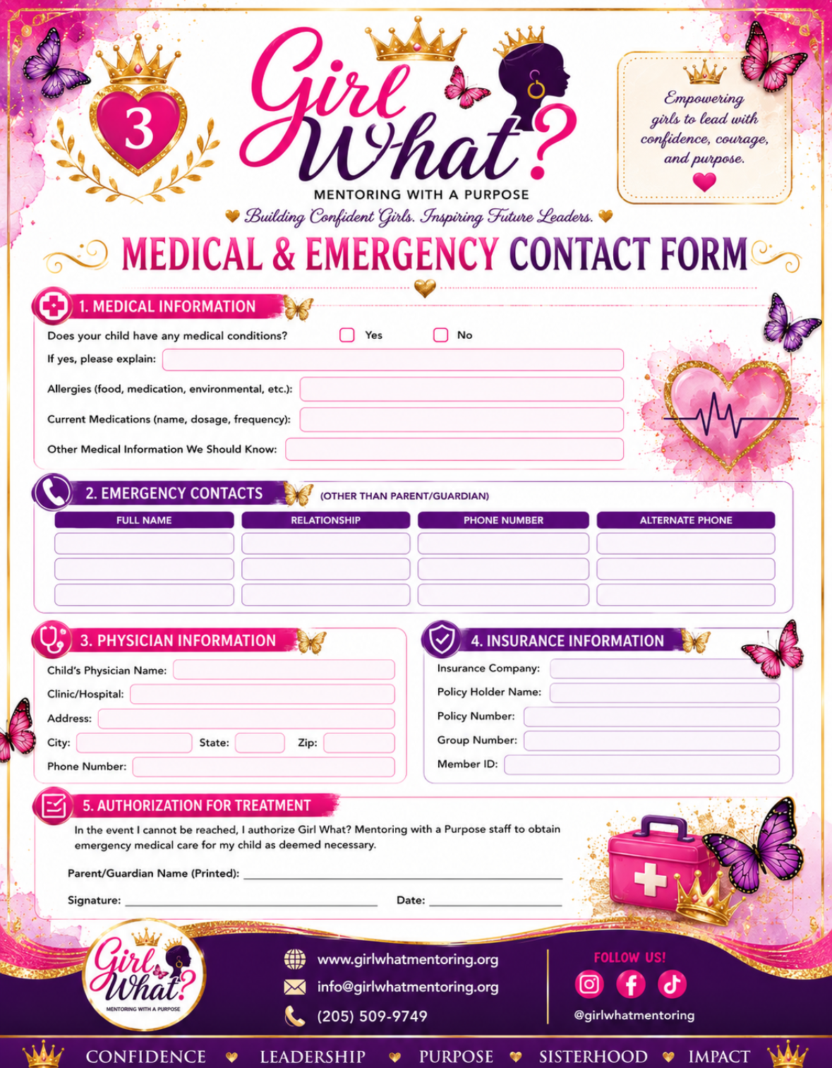 Medical & Emergency Contact Form preview