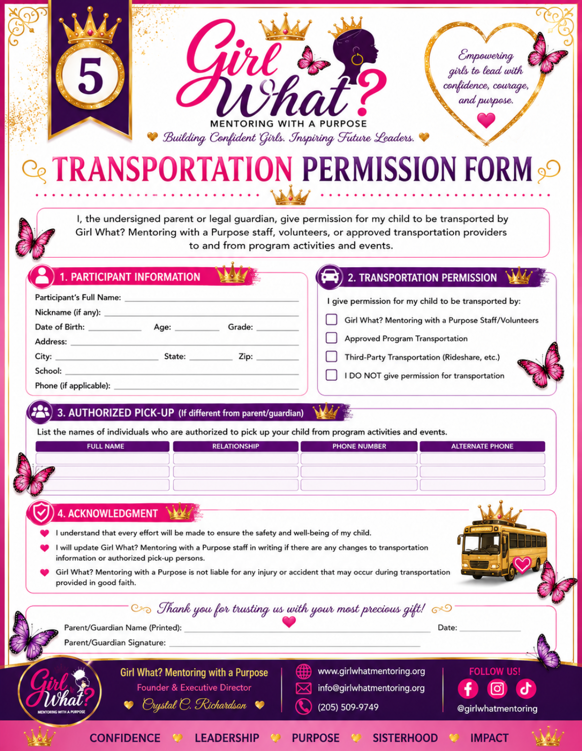 Transportation Permission Form preview